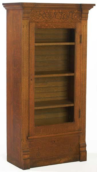 Appraisal: ROYCROFT Single door bookcase no with three adjustable shelves Possibly