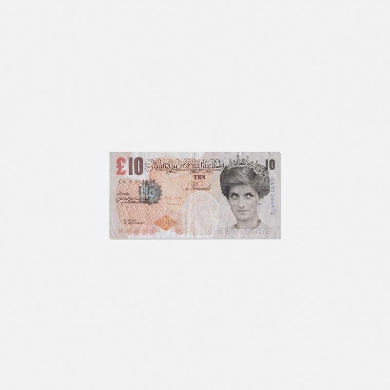 Appraisal: Banksy Di-Faced Tenner Banksy Di-Faced Tenner offset lithograph on paper