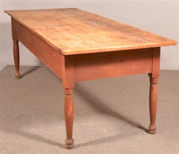 Appraisal: Pennsylvania Sheraton Softwood Harvest Table Pennsylvania Sheraton Softwood Harvest Table