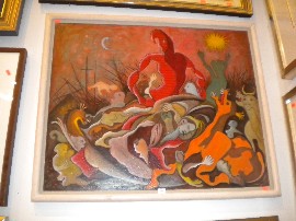 Appraisal: FLORENCE SHIRLOW THE DAMNED OIL ON BOARD SIGNED AND DATED