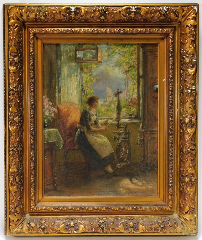 Appraisal: LUDWIG BLUME INTERIOR GENRE PORTRAIT PAINTING New York Germany -