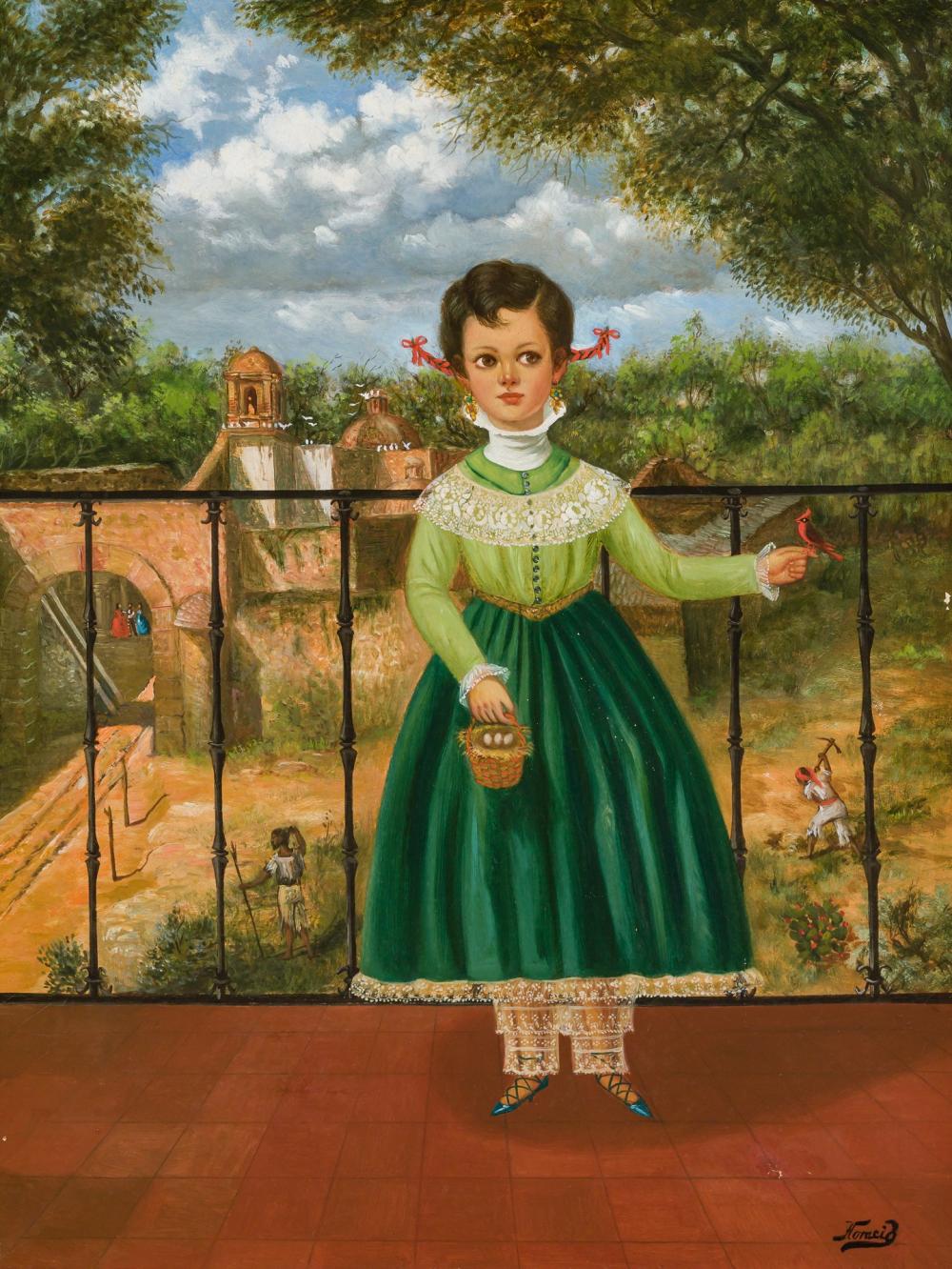 Appraisal: HORACIO RENTERIA ROCHA Mexican - Young Girl on a Balcony