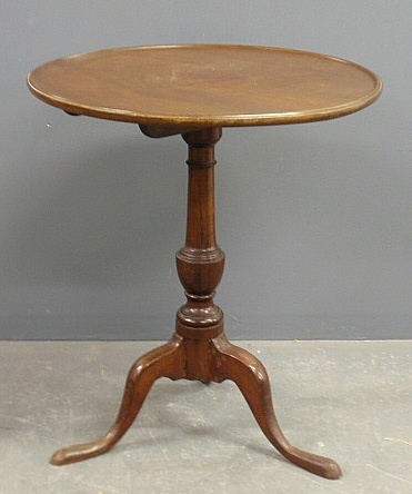 Appraisal: - Queen Anne mahogany candlestand c with a circular dish