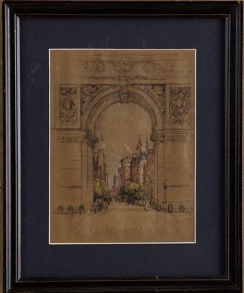 Appraisal: ATTRIBUTED TO JOSEPH PENNELL AMERICAN - WASHINGTON SQUARE ARCH Pencil