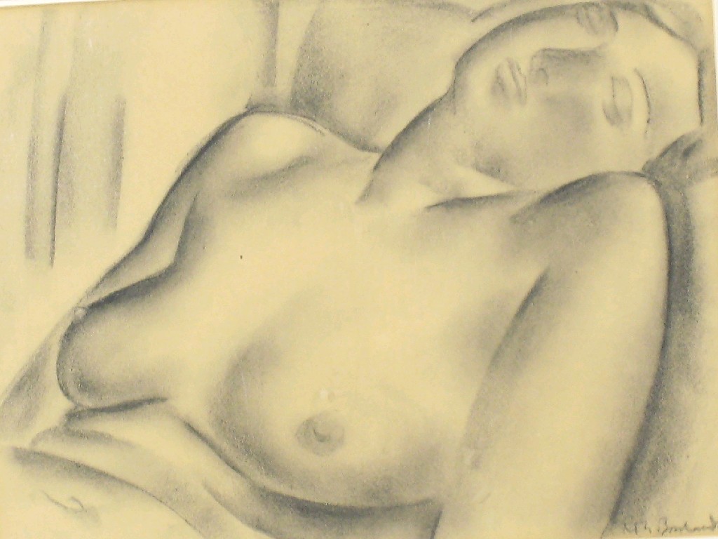 Appraisal: RODOLPHE THEOPHILE BOSSHARD - Sleeping Nude signed and dated black