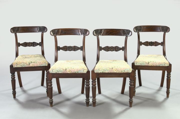 Appraisal: Suite of Four Late Regency Mahogany Sidechairs second quarter th