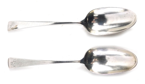 Appraisal: A pair of thC silver tablespoons Old English pattern London