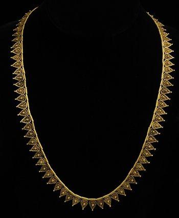 Appraisal: PERSIAN GOLD FILIGREE NECKLACE in pendant in Provenance Property from