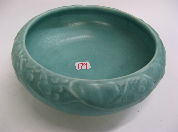 Appraisal: AMERICAN ROOKWOOD ART POTTERY BOWL matte glaze decorated with raised