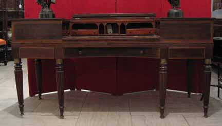 Appraisal: Edwardian mahogany upright piano desk The rectangular top with a