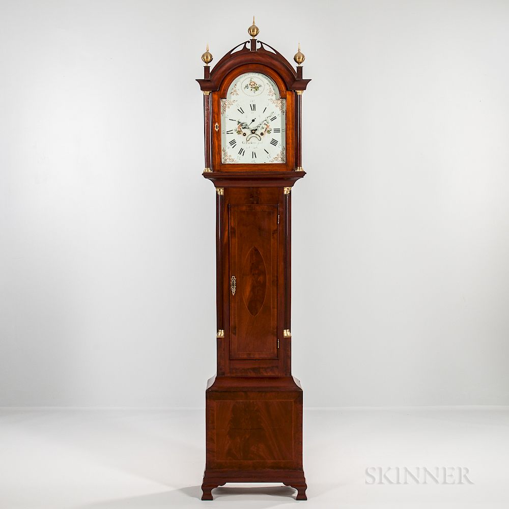 Appraisal: Gardner Parker No Inlaid Mahogany Tall Clock Gardner Parker No