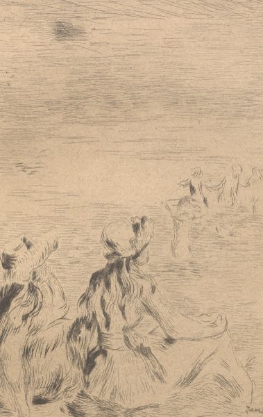 Appraisal: PIERRE AUGUSTE RENOIR FRENCH - x paper Sur La Plage