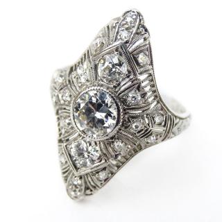 Appraisal: Art Deco Approx Carat TW Old European Cut Diamond and