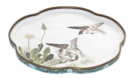 Appraisal: A Japanese Cloisonne Enamel Tray attributed to Namikawa Sosuke -