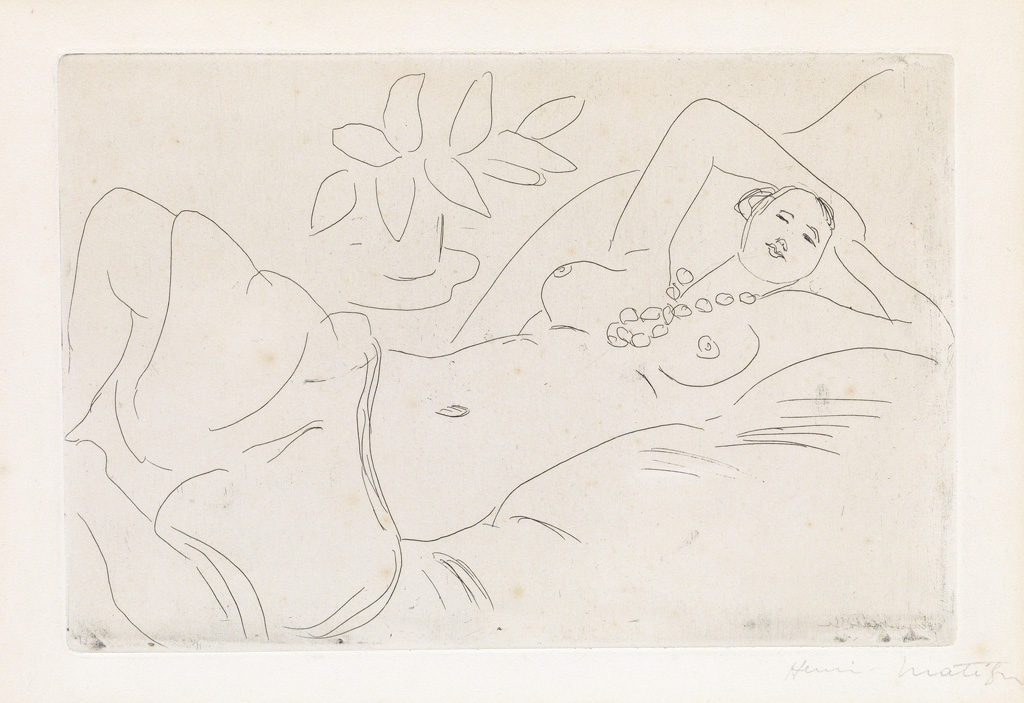 Appraisal: HENRI MATISSE Odalisque Couch e Etching on cream wove paper