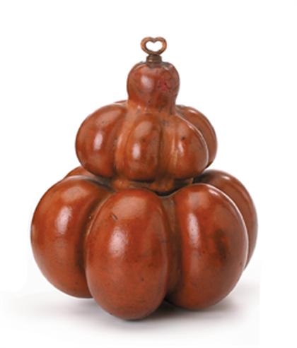 Appraisal: Unusual Chinese natural bulbous double form gourd th century The