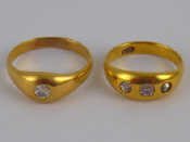 Appraisal: A mixed lot comprising two carat gold diamond rings both