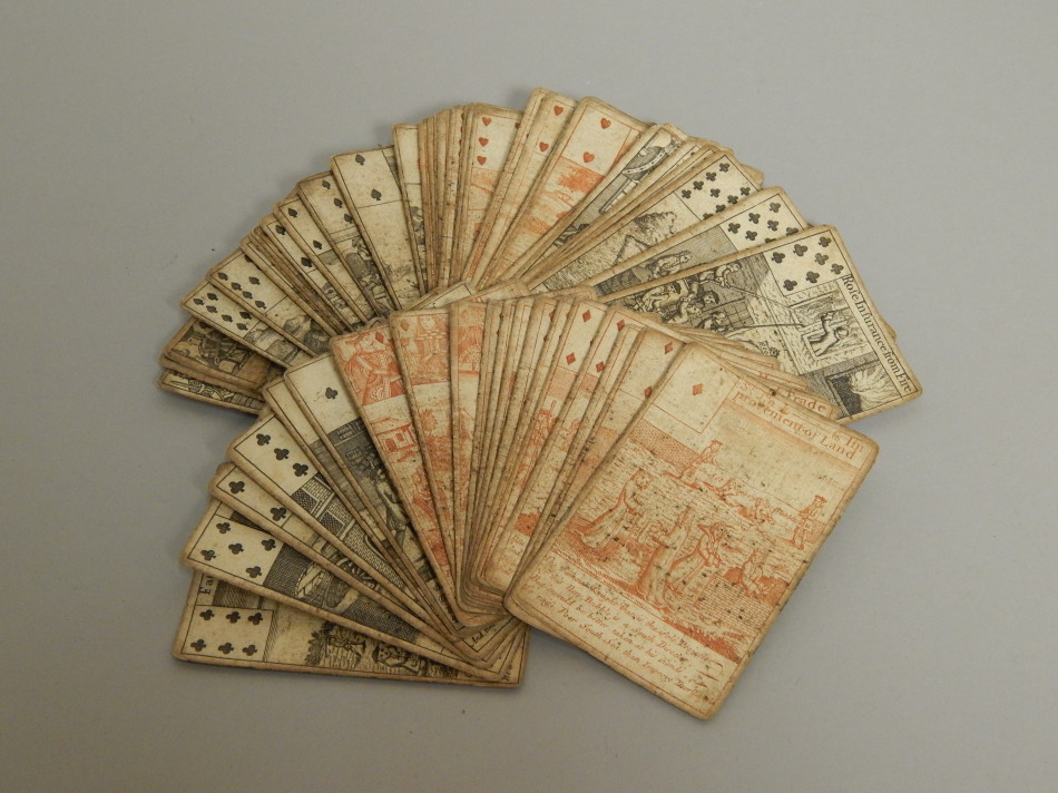 Appraisal: A rare set of fifty two thC playing cards each