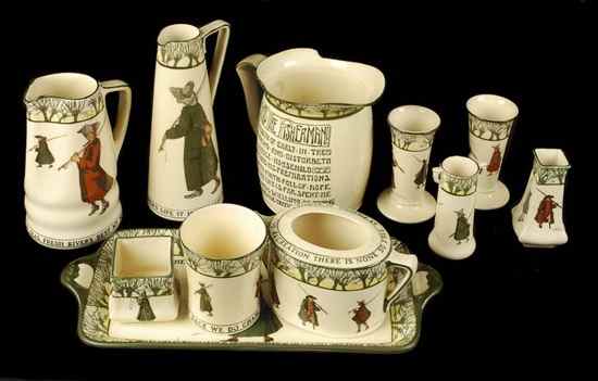 Appraisal: A selection of Royal Doulton Isaac Walton Ware including jugs