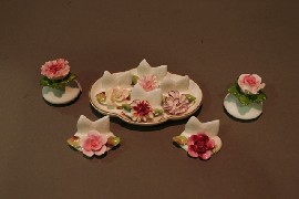 Appraisal: A set of six floral name plate holders by Coalport