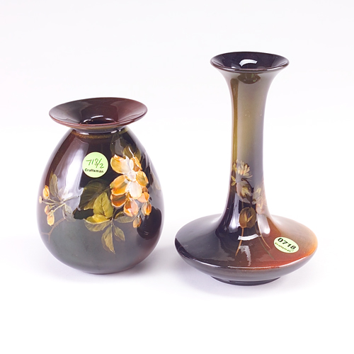 Appraisal: ROOKWOOD Two Standard glaze vases one painted by Caroline Steinle