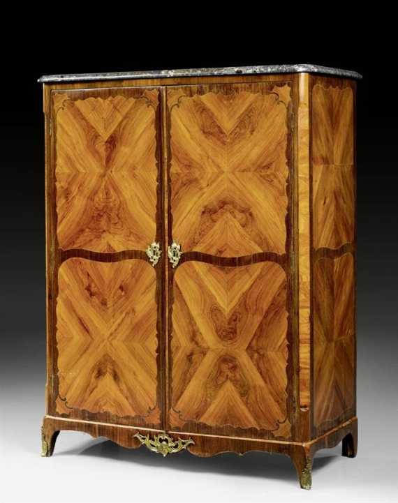 Appraisal: HALF-HEIGHT CABINET Louis XV stamped P ROUSSEL Pierre Roussel maitre