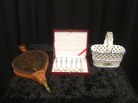 Appraisal: SIX SILVER AND ENAMEL DEMITASSE SPOONS The terminal of each