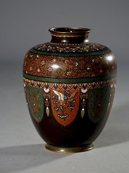 Appraisal: Japanese Meiji Period Cloisonn Vase Japanese Meiji Period large cloisonn