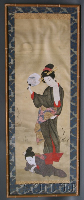 Appraisal: Japanese Painting th century ink and colors on paper scene