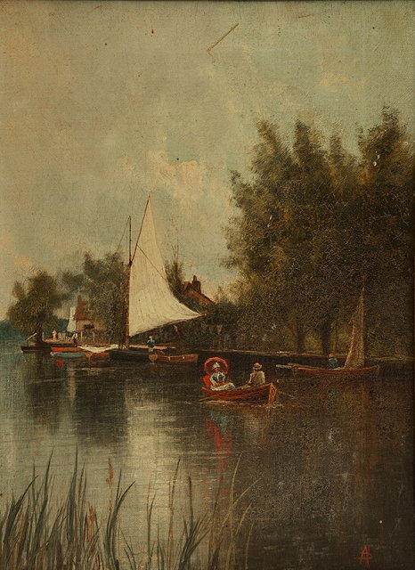 Appraisal: V ALLAN'Horning Ferry' sailing and rowing boats on a river