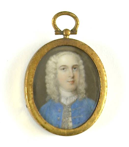 Appraisal: An oval portrait miniature on ivory of a gentleman attributed