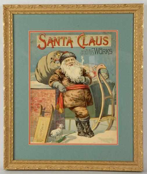 Appraisal: Cardboard Santa Claus and His Works Game Cover Description Late