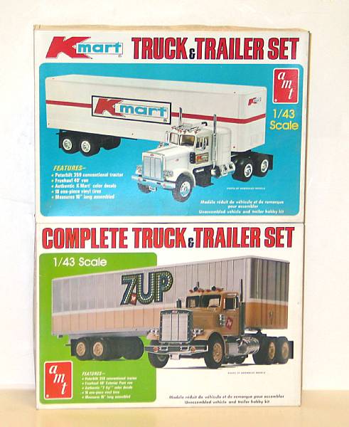 Appraisal: Boxed th scale Truck Model Kits Lot of assorted boxed