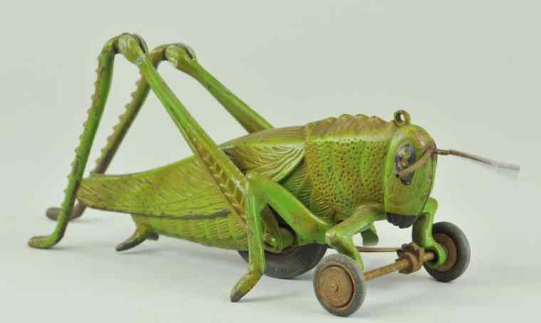 Appraisal: HUBLEY GRASSHOPPER PULL TOY Cast iron body with aluminum legs