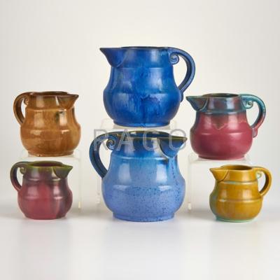 Appraisal: FULPER Six pitchers Flemington NJ ca - Glazed earthenware Five