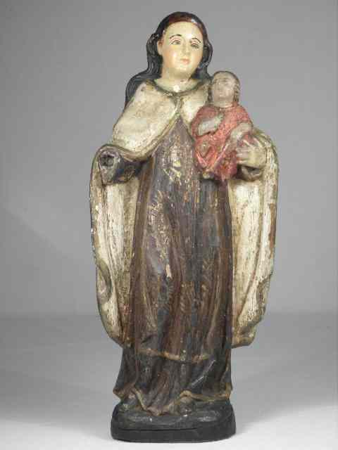 Appraisal: A th century polychrome decorated Madonna and Child santos figural