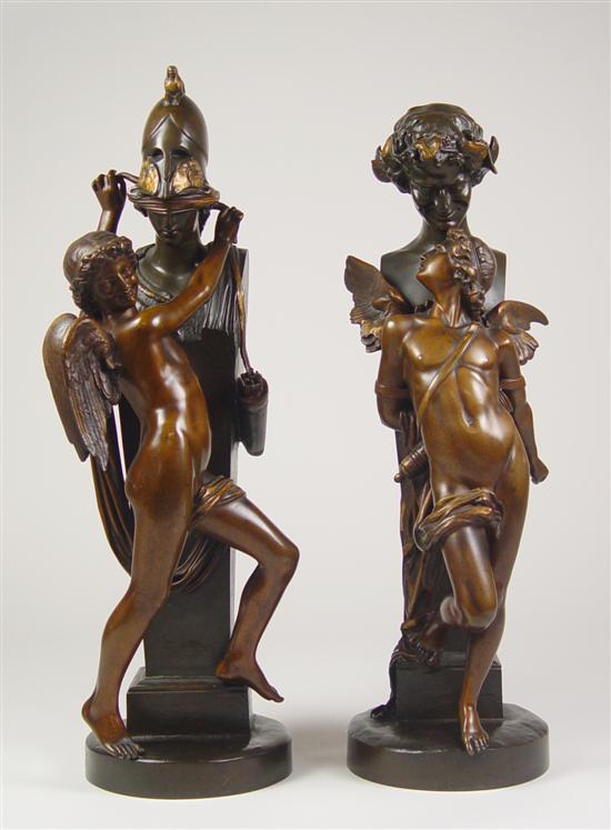 Appraisal: Two Felix Sanzel Bronzes One high bronze of Minerva being