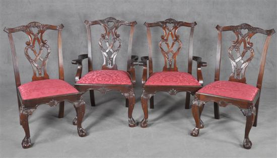 Appraisal: Chippendale Style Mahogany Dining Chairs Stoneleigh Collection by Stanley Furniture