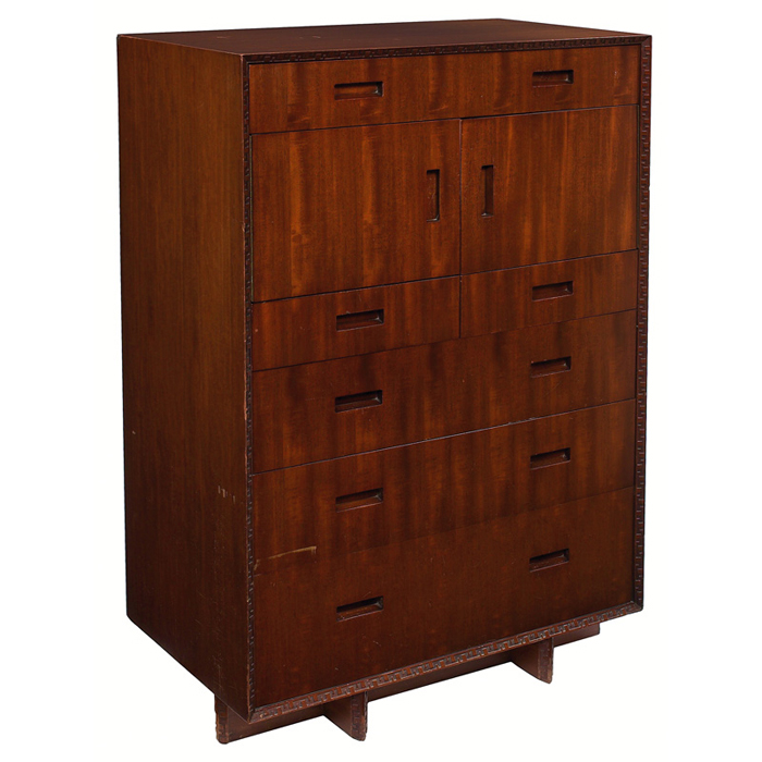 Appraisal: Frank Lloyd Wright chest of drawers manufactured by Heritage Henredon