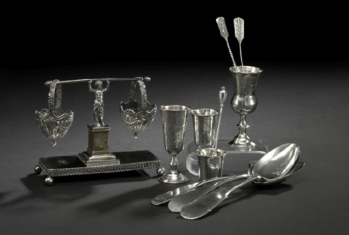 Appraisal: Ten-Piece Collection of Baltic Russian and German Silver Tableware mid-