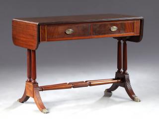 Appraisal: Regency Style Mahogany Sofa Table th c the re Regency