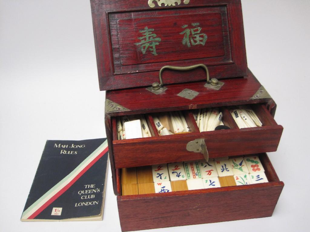 Appraisal: A Mah-Jong Set in case with counters etc