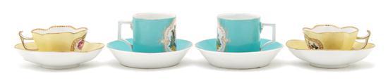 Appraisal: Two Pairs of Meissen Cup and Saucer Sets the first