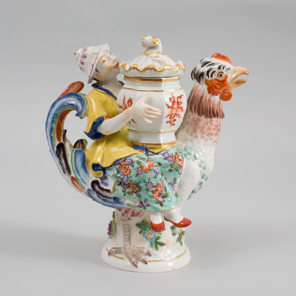 Appraisal: Meissen Porcelain Chinoiserie Figural Mustard Pot and Cover Marked in