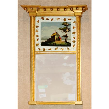 Appraisal: Gilt Framed Mirror Eglomise Panel Estimate -