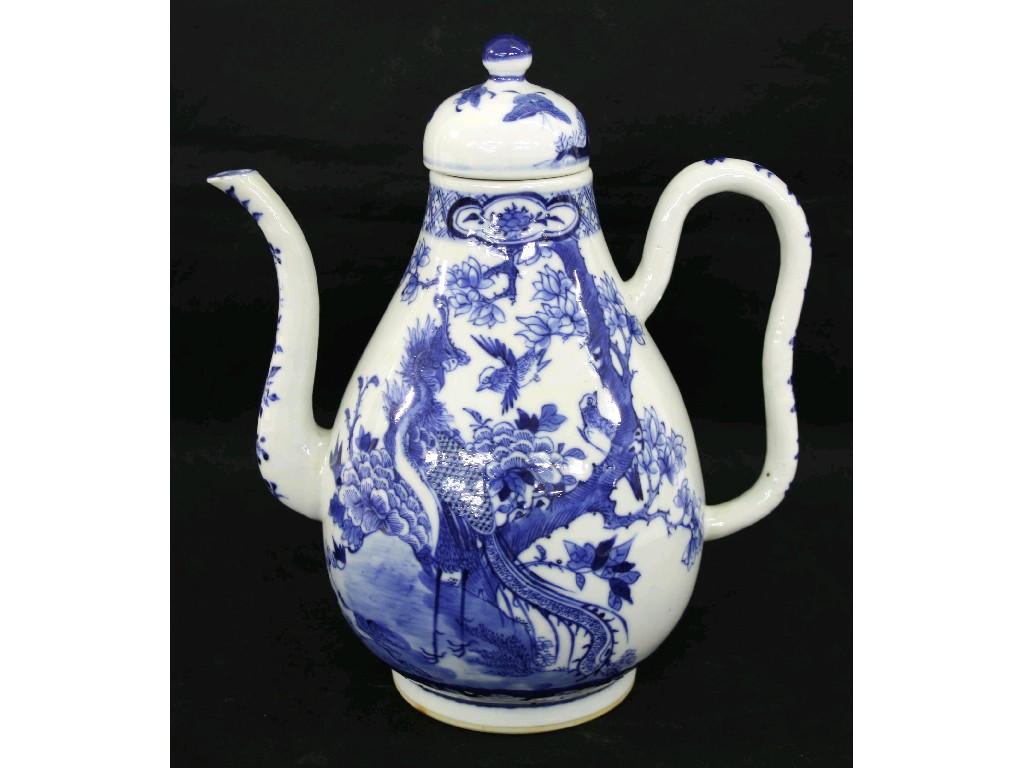 Appraisal: th century Chinese blue and white pear shaped ewer and