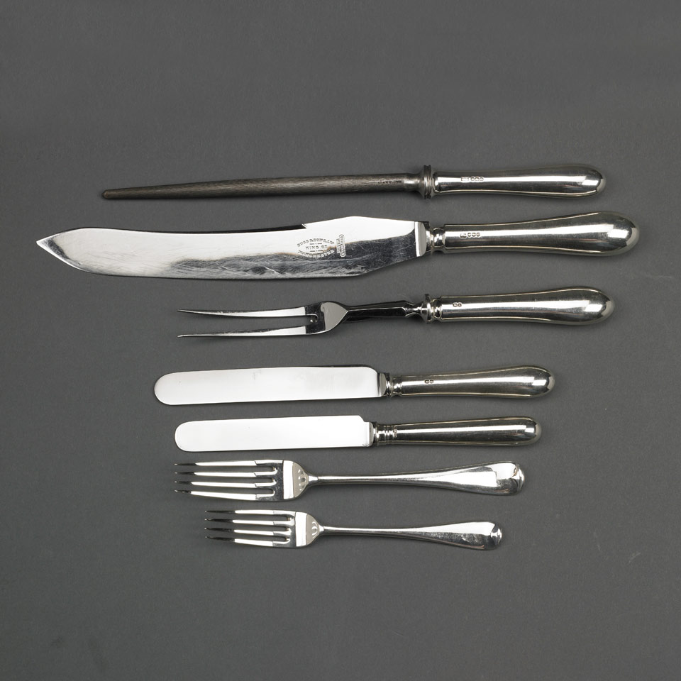 Appraisal: English Silver Old English Pattern Flatware Service London and Sheffield