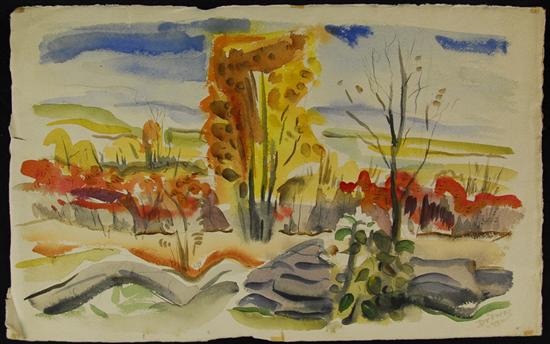 Appraisal: WERNER DREWES American - PORTFOLIO OF WATERCOLORS DRAWINGS AND PRINTS