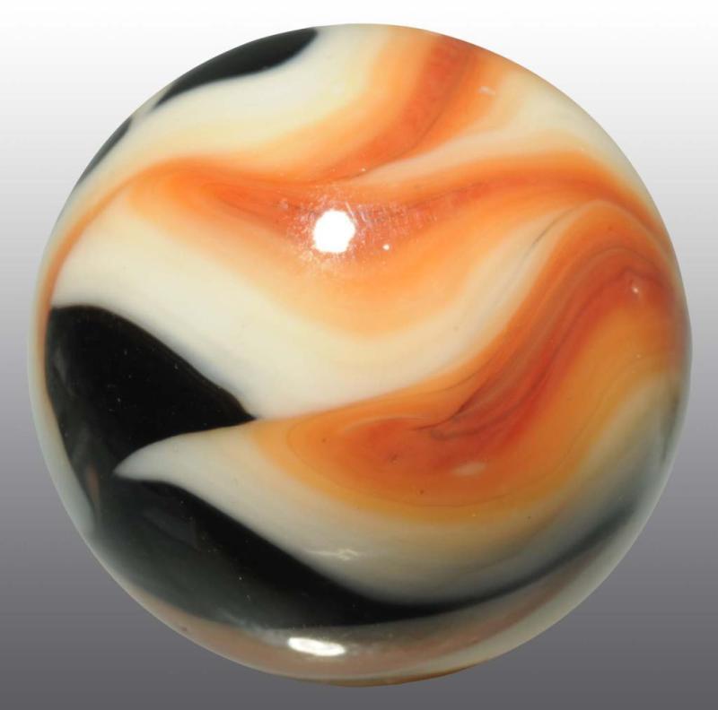 Appraisal: Christensen Agate Company Marble Description Black salmon and white Condition