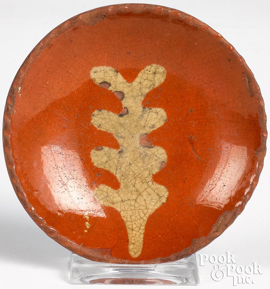 Appraisal: Miniature Pennsylvania redware plate th c Miniature Pennsylvania redware plate